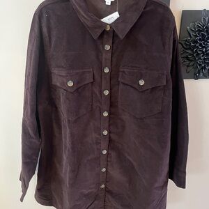 Penningtons Dark Brown Corduroy Button-Up Shirt